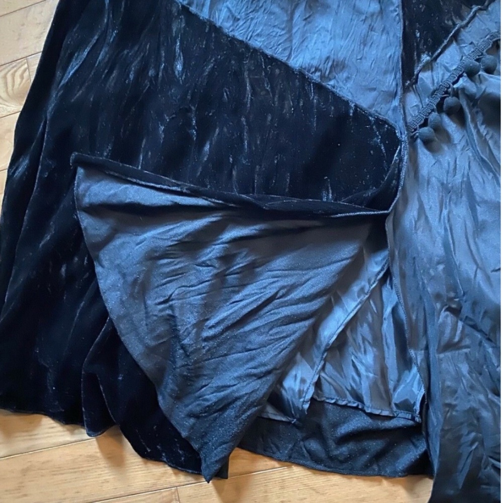 ~ SOLD ~ LINEA DOMANI 6 Boho Mixed Media Velvet Corduroy Maxi Skirt Steampunk - Picture 9 of 10